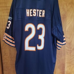 NFL Reebok Navy and Orange Hester #23 Football Jersey